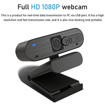 Webcam 2021: 2021 Upgraded Webcam with Dual Microphone – Side View