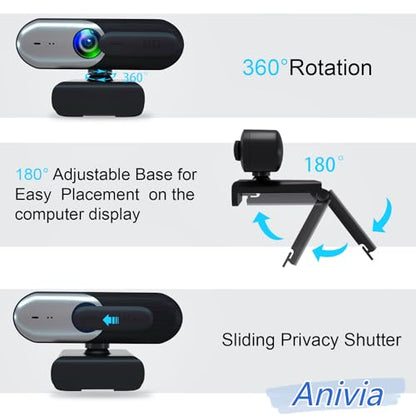 1080p Webcam: Premium High-End PC Webcam with Privacy Slide – In Use