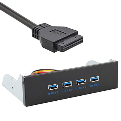 USB 3.0 Hub: JSER 4-Port Hub Front Panel to Motherboard – Front View