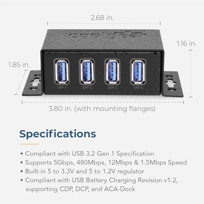 Hub Powered: USB 3.2 4-Port Mini Hub 5Gbps Fast Data – Packaging
