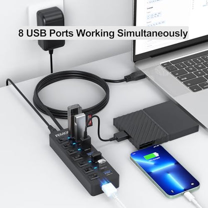 Powered USB Hub 3.0: 7-Port High-Performance Data Transfer – Feature Highlight