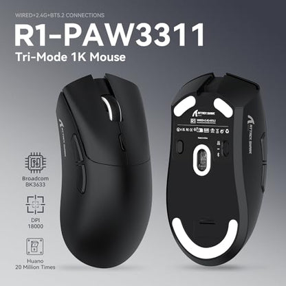 Mouse Gaming: R1 Wireless Gaming Mouse 59g Lightweight – Side View