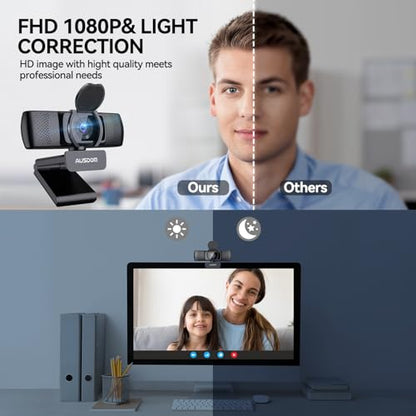 Webcam Camera: AUSDOM AF640 1080P Plug-and-Play USB PC – Side View