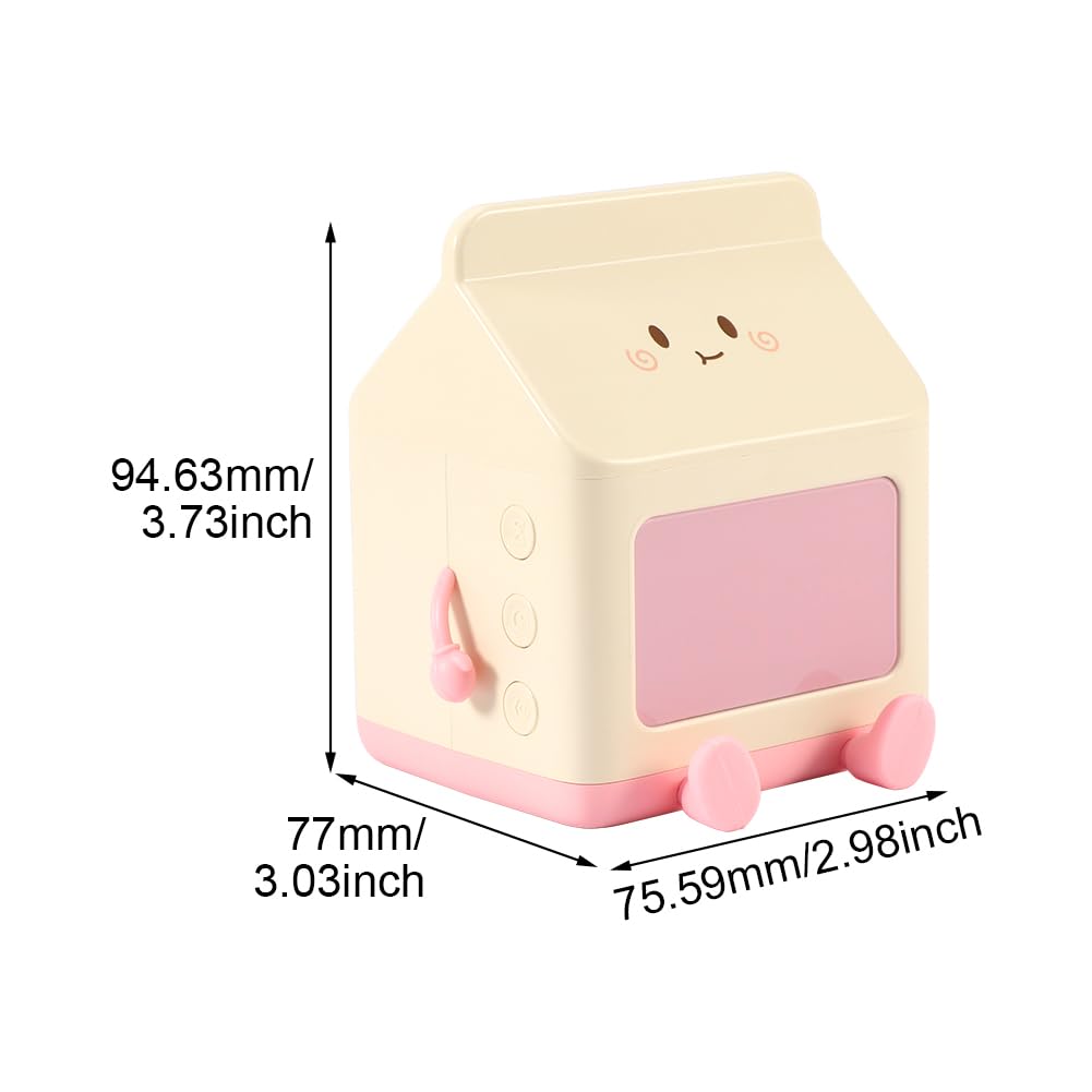 KASCLINO Milk Carton Alarm Clock, LED Display Alarm Clock, Desktop Decorative Digital Clock, Wake-up Countdown Clock with Data Cable(Pink)