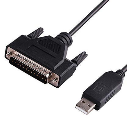 Green Utech USB RS232 to DB25 Serial Adapter Cable – Front View