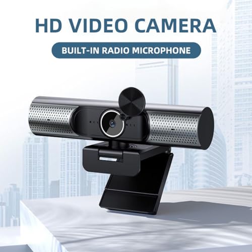 Webcam 30fps: USB 2K Auto-Focusing Webcam with HiFi Speaker – Side View