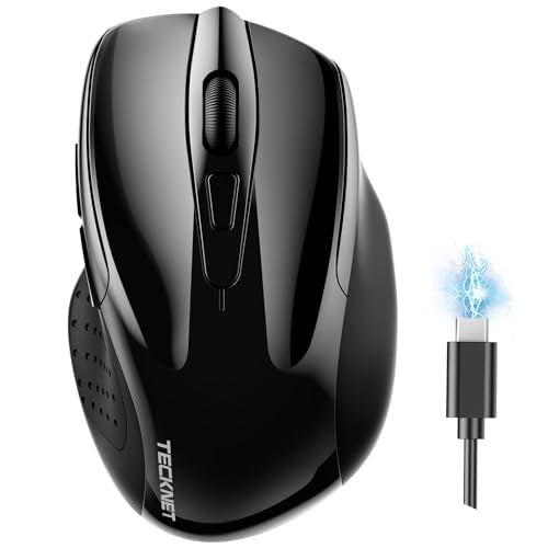 Wireless Mouse: TECKNET BT5.0/3.0 2.4G Rechargeable 4800 – Front View
