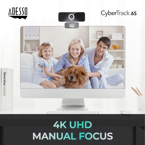 Adesso 4K HDR Ultra HD USB Webcam CyberTrack 6S Camera – Side View
