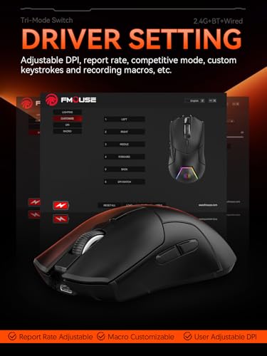 FMOUSE Wireless Gaming Mouse: PAW3311 Sensor – In Use