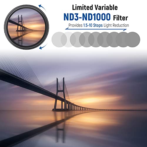 NEEWER 62mm Variable ND Filter ND3-ND1000 – Side View