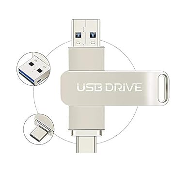 Liye 512GB USB Flash Drive, 2-in-1 Dual USB Type -C Flash Drive 512gb Thumb Drive Metal Memory Stick for USB C Smartphones, Tablets, PC