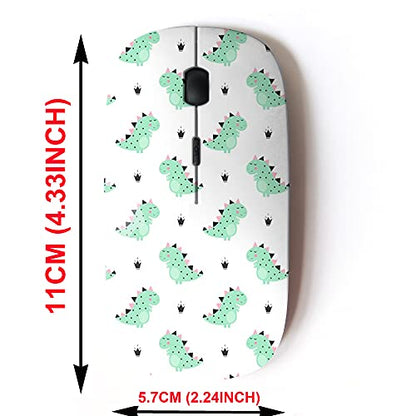 Cute Mouse: 2.4G Wireless Mouse with Cute Dinosaur Crowns – Side View