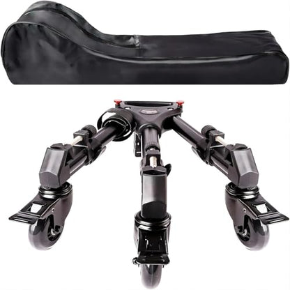 Photography Tripod Dolly: Heavy Duty with Larger 3-inch – Front View