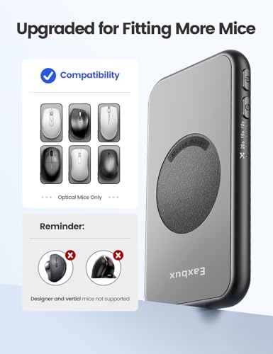 Mouse Jiggler: EAXBUX Ultra-Slim 100% Undetectable Mouse – Back View