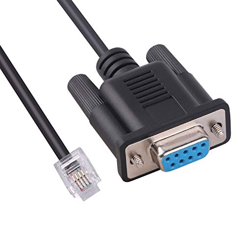 RS232 6ft Console Port Cable: Premium 6ft DB9 to RJ11 6P4C – Front View
