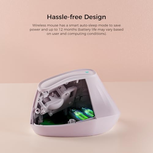Wireless Mouse 2400 DPI: KYSONA 57 Ergonomic Vertical Quiet – Back View