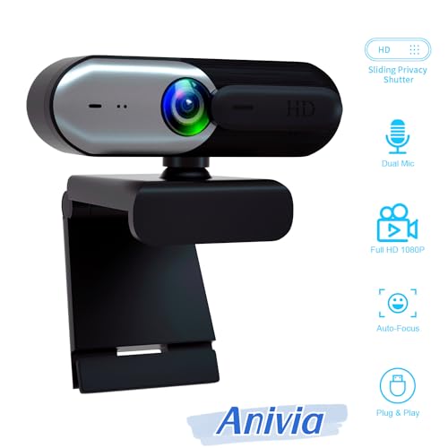 1080p Webcam: Premium High-End PC Webcam with Privacy Slide – Side View