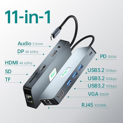 Laptop Docking Station: Homsmark 11-in-1 Dual Monitor 3.2 – Side View