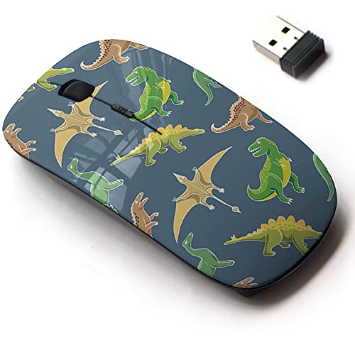 Cute Mouse: 2.4G Wireless Mouse Dino Cute Cartoon Design – Front View