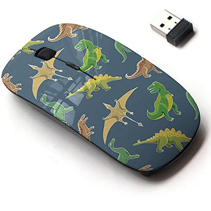 Cute Mouse: 2.4G Wireless Mouse Dino Cute Cartoon Design – Front View