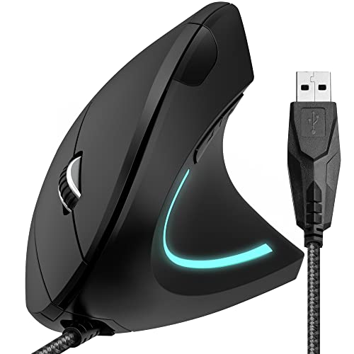 Delton S12: Ergonomic Vertical Wired Mouse – Front View