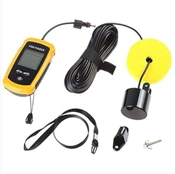 Best Handheld Fish Finder Portable Fishing Kayak Fishfinder Fish Depth Finder Fishing Gear with Sonar Transducer and LCD Display，Handheld Fish Finder Portable Fishing Kayak Fishfinder