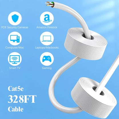 Cable POE: OOSSXX 100 Feet Ethernet Cable RJ45 – Close-up Detail