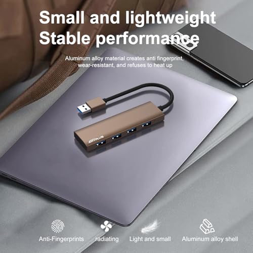 USB Hub: ANYPLUS Ultra-Slim 4-Port USB 3.0 Hub Aluminum – Back View