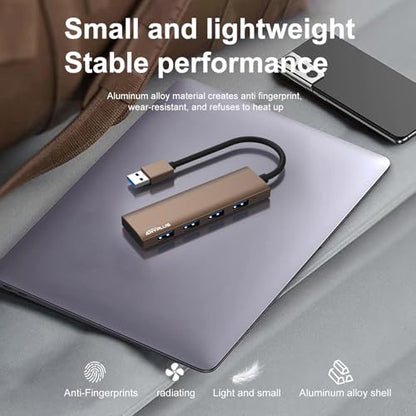 USB Hub: ANYPLUS Ultra-Slim 4-Port USB 3.0 Hub Aluminum – Back View