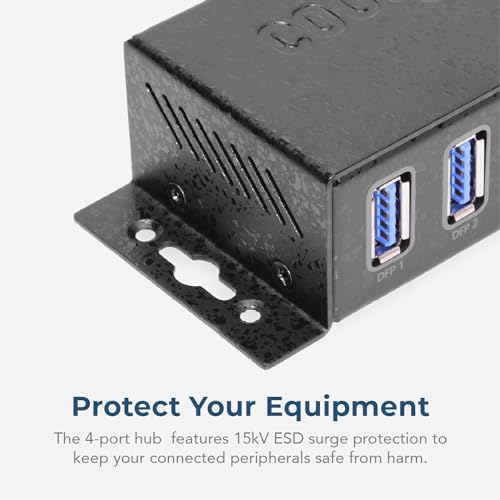 Hub Powered: USB 3.2 4-Port Mini Hub 5Gbps Fast Data – In Use