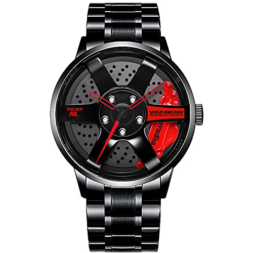 Car Watch: Boyadka Car Wheel Watch Stainless Steel Watch – Front View