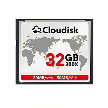 Cloudisk Compact Flash Card 32GB 300X CF 2.0 Card – Front View