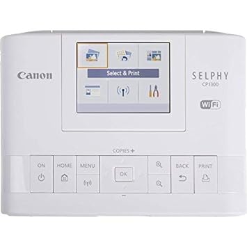 Canon Canon SELPHY CP1300 Compact Photo Printer (White) with WiFi and Accessory Bundle w/Canon Color Ink and Paper Set