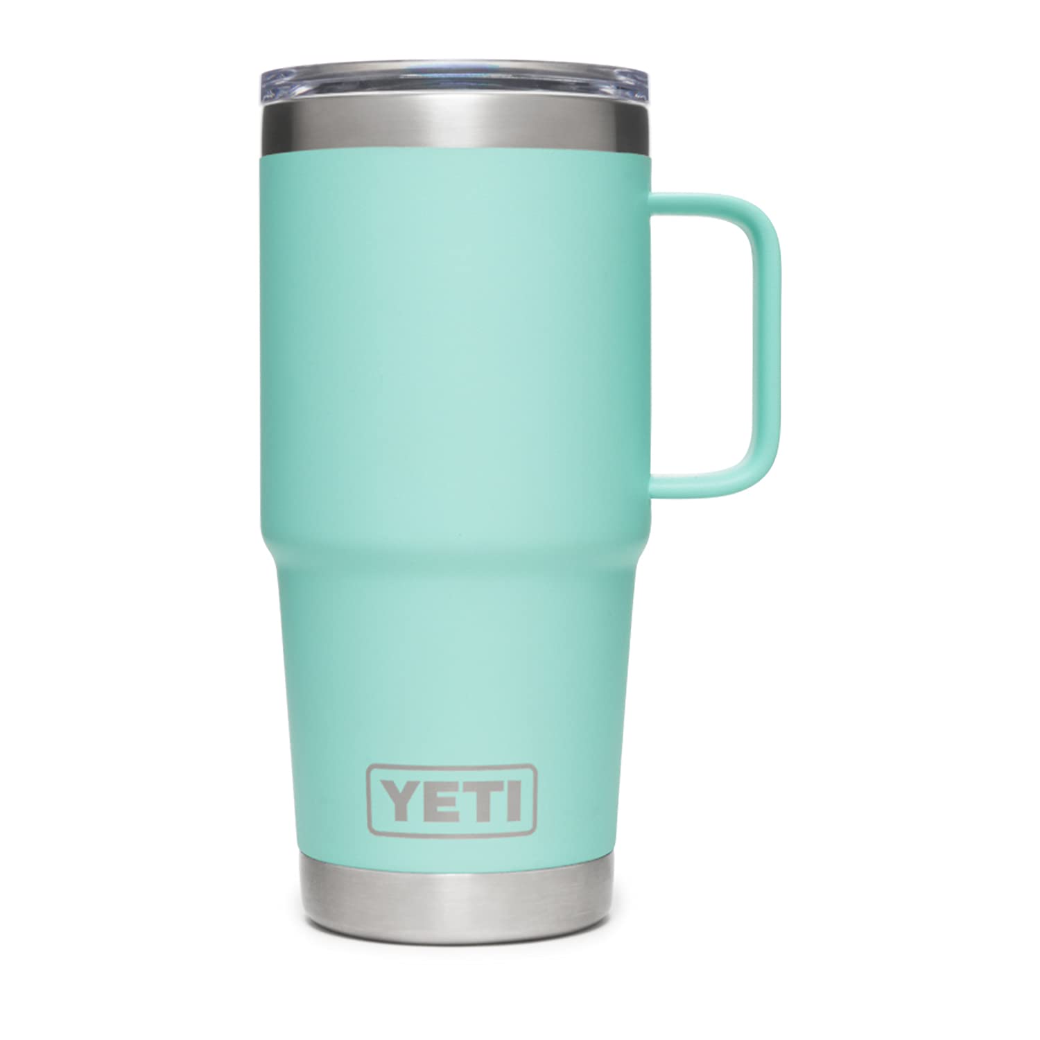 YETI Rambler 20 oz Travel Tumbler with Handle, Stainless Steel, Vacuum Insulated with MagSlider Lid, Seafoam