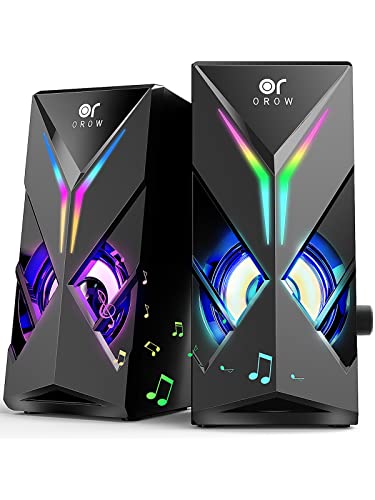 OROW Speakers: OROW S201 10W RGB Computer Speakers with – Front View