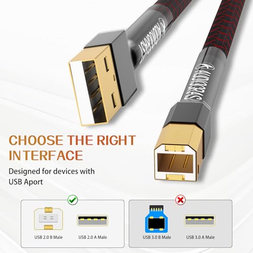 Tertullus HiFi USB 2.0 Cable A to B – Side View