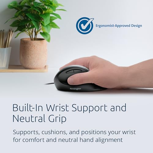 Kensington Pro Fit Ergonomic Wired Mouse – Side View