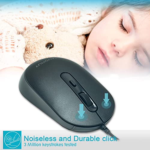 YUMQUA M104: Premium Bulk Wired Computer Mouse 10 Pack – In Use