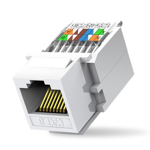 Tool Zoerax: Zoerax 50-Pack Cat6 Tool-Less RJ45 Keystone – Front View