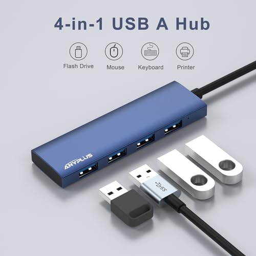USB Hub: ANYPLUS USB 3.0 Hub Aluminum Alloy Ultra-Slim – Close-up Detail
