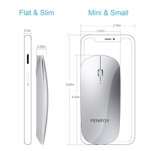 Mouse FENIFOX: FENIFOX Bluetooth Mouse Slim Mini Portable – Side View