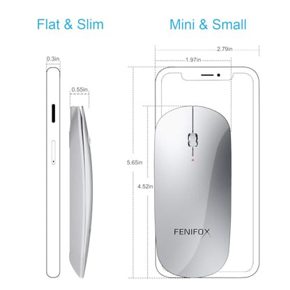 Mouse FENIFOX: FENIFOX Bluetooth Mouse Slim Mini Portable – Side View
