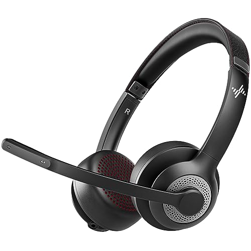 Headset Bluetooth: JIAMQISHI Wireless Headset with AI Noise – Front View
