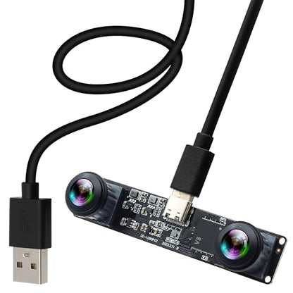 IFWATER 3D Stereo USB Camera: 1080p 60fps High-Speed Webcam – Front View