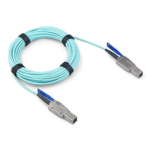 SAS SFF: 10Gtek Mini SAS HD SFF-8644 to SFF-8644 AOC Fiber – Side View