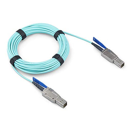 SAS SFF: 10Gtek Mini SAS HD SFF-8644 to SFF-8644 AOC Fiber – Side View