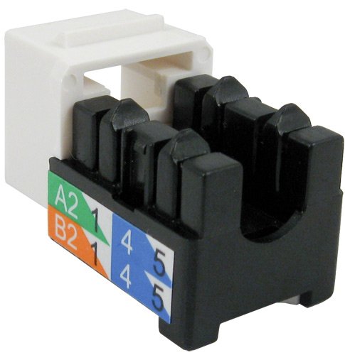 CAT6 RJ45: V-Max Series Keystone Jack White Color 50 Pack – Side View