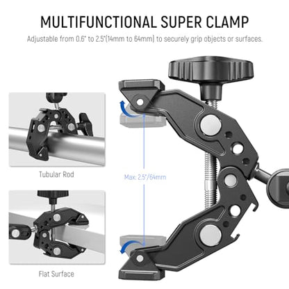 NEEWER Double Super Clamp Camera Mount with Magic Arm – Close-up Detail