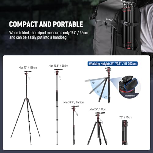 NEEWER 77" Camera Tripod Monopod with 360 – Close-up Detail