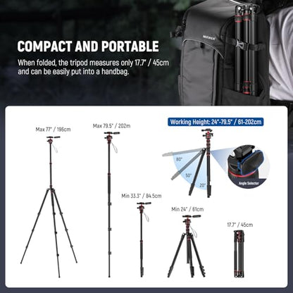 NEEWER 77" Camera Tripod Monopod with 360 – Close-up Detail